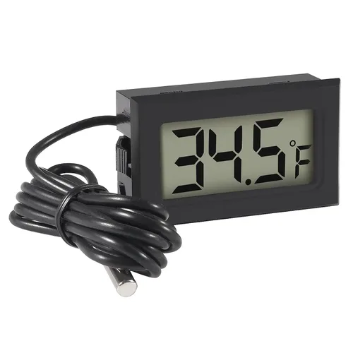 Vista 4 de Termómetro digital LCD de 4 piezas, temperatura Fahrenheit, termómetro digital LCD para nevera, cable de 3.3 ft con sonda para nevera, congelador