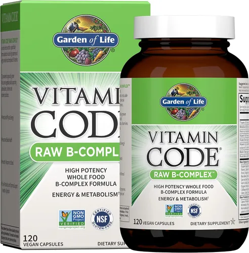 Vista 8 de Garden of Life Complejo de vitamina B, 60 cápsulas veganas, vitaminas de alta potencia para energía y metabolismo con B6, folato y B12 como
