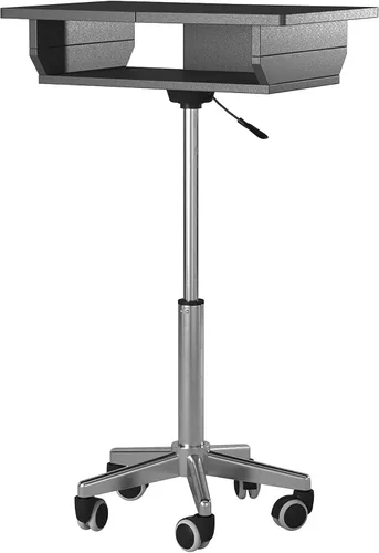Vista 11 de Techni Mobili RTA-B006-GPH06 - Soporte para laptop con altura ajustable, paneles plegables con almacenamiento, ruedas giratorias que no dejan