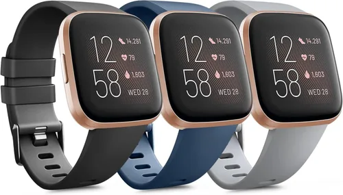 Vista 15 de PAQUETE DE 3 Bandas de Silicona Suave Compatibles con Fitbit Versa Bandas Deportivas Ajustables para Mujeres y Hombres Tallas Pequeña y Grande