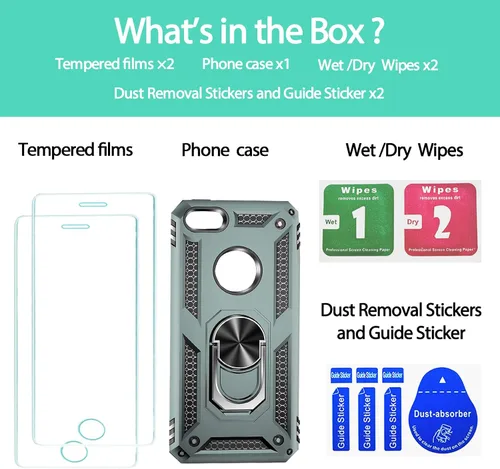 Vista 235 de Jeylly Funda para iPhone SE/Funda para iPhone 5S, Exterior de Plástico Duro que Absorbe Golpes + Interior de Silicona de Goma Defensor contra