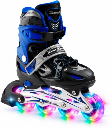 Vista 9 de Xino Sports Patines en línea para niños y niñas – Patines ajustables con ruedas iluminadas LED – Patines juveniles para interiores y exteriores