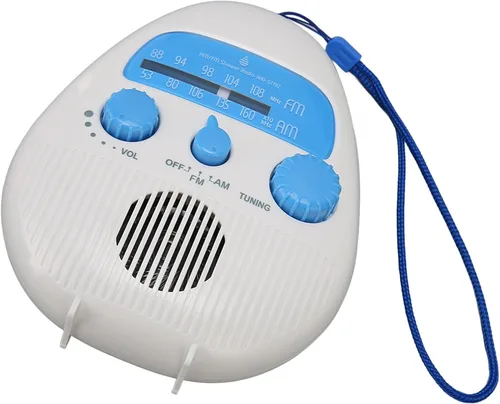 Vista 7 de Radio de bolsillo portátil AM FM, radio de ducha impermeable, radio AM FM, radio de baño, altavoz integrado, radio de ducha a
