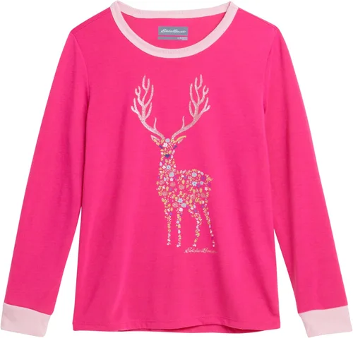 Vista 6 de Eddie Bauer Conjunto de pijama para niña, acogedor conjunto de ropa de dormir de invierno de forro polar, camisa de manga larga de 4 piezas