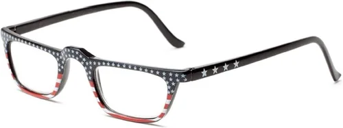 Vista 7 de The All American Reader - Lentes de lectura, estilo rectangular, lentes totalmente ampliados para hombres y mujeres + 1.00 estrellas en ambos lados