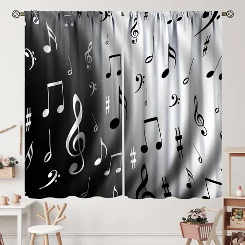 Vista 36 de Cortinas de jazz para mujer americana, estilo grunge, estilo grunge, con bolsillo para barra, para dormitorio, sala de estar, decoración