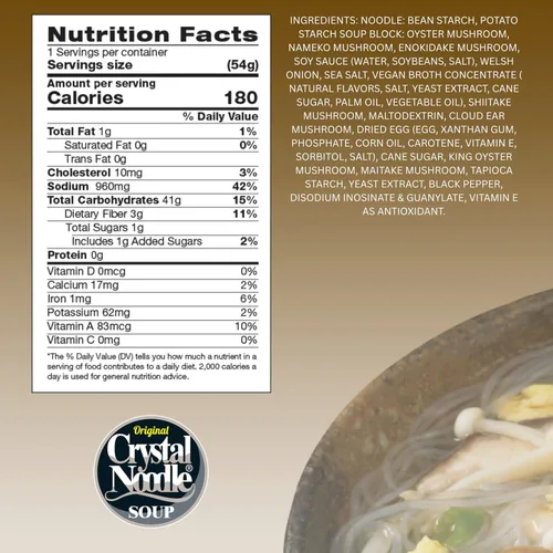 Vista 2 de Crystal Noodle Sopa, 6 tipos de champiñones, 1.9 onzas (paquete de 6)