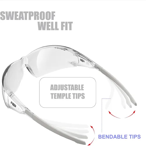 Vista 7 de HTS HUNTERSKY ANSI Z87.1 Gafas de seguridad antivaho envolventes transparentes, gafas de laboratorio para pickleball y química con resistencia a