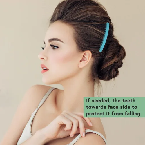 Vista 4 de Mary Lavender - Peine para el cabello para mujer, peine de sujeción con flequillo, pinzas para el cabello, accesorios para el cabello, peine