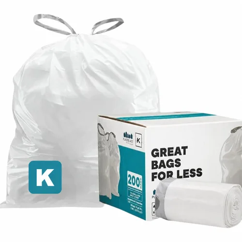 Vista 12 de Plasticplace Bolsas de basura de ajuste personalizado, compatibles con simplehuman Code K (100 unidades) con cordón azul tintado de 10 galones / 38