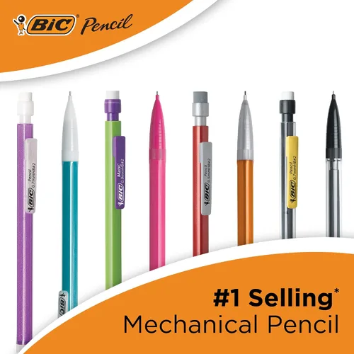 Vista 5 de BIC Lápiz mecánico Xtra-Sparkle, punta media (0.028 in), diseño divertido con barril colorido, 48
