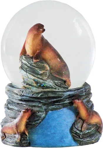 Vista 14 de Globo de agua - Oso marrón de Deluxebase. Decoración de animales de globo de nieve con figuras de oso marrón. Globo de purpurina de vidrio