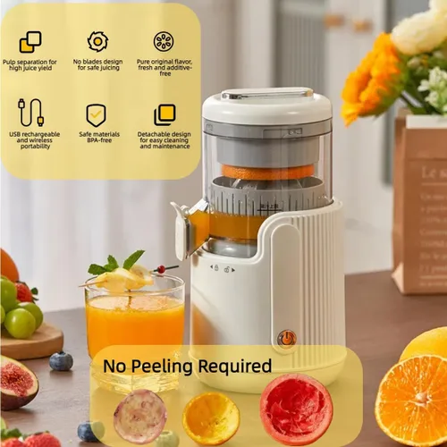 Vista 2 de Portable Electric Citrus Juicer, Efficient Extraction for Oranges Lemons Limes, Hands-Free One-Touch Operation, USB Rechargeable & Easy Clean, Mini