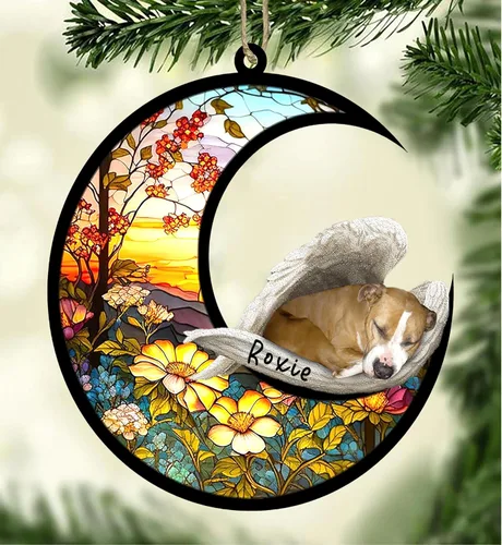 Vista 122 de Atrapasoles conmemorativo personalizado para perros, adorno navideño de Airedale Terrier, recuerdo por pérdida de mascota, regalos conmemorativos