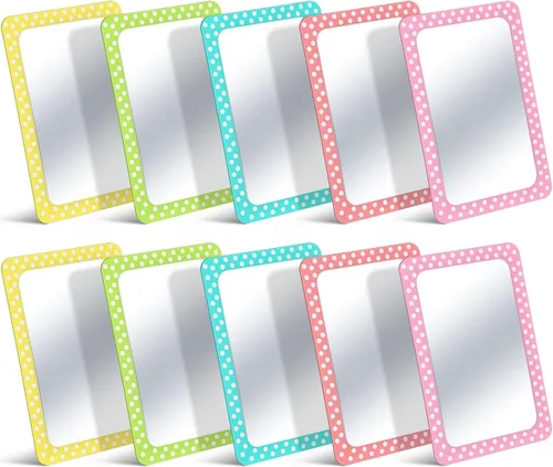 Vista 8 de Dandat - 10 espejos pequeños para niños de 6 x 4 pulgadas, colores clásicos