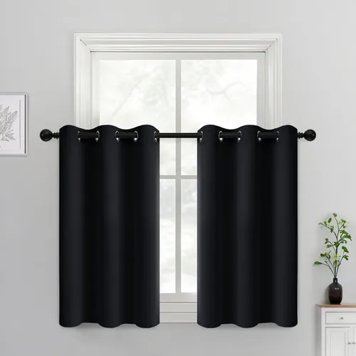 Vista 19 de Yakamok Cortinas opacas para dormitorio, aislamiento térmico, cortinas de oscurecimiento de habitación para sala de estar, juego de 2 paneles