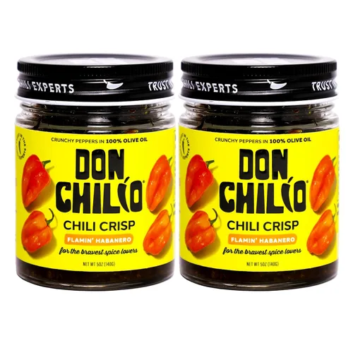Vista 14 de Don Chilio Salsa picante de habanero mexicano, 5 oz. – Chiles habaneros crujientes y fritos en aceite de oliva 100% sazonado – Apto para keto