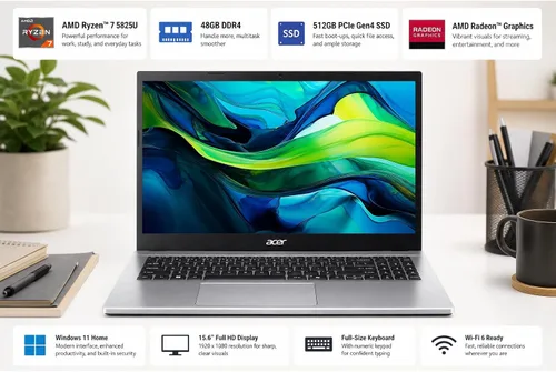 Vista 3 de Newegg Aspire Go 15 AI Ready Laptop 15.6" FHD (1920x1080) Pantalla IPS