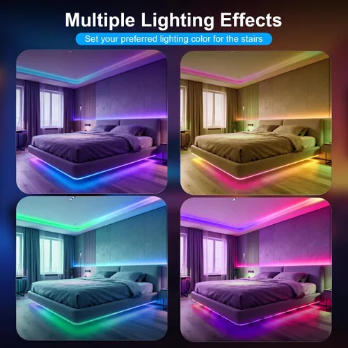 Vista 7 de Tira de luces LED COB de 32.8 pies (32.8 ft), 720 LEDs/m, luces RGB inteligentes compatibles con Alexa/Google Assistant y Tuya/Smart Life App