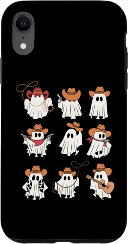 Vista 24 de Carcasa espeluznante divertida para iPhone 16 Boo Haw Western Cowboy Ghost Cowgirl