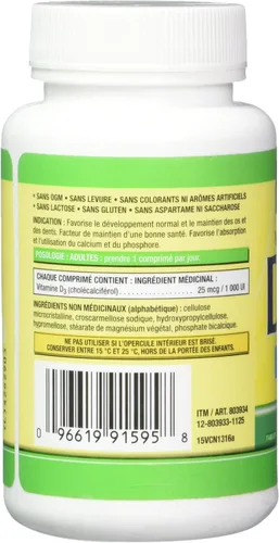 Vista 2 de Kirkland Signature Vitamina D3 1000 UI, 360 Tabletas