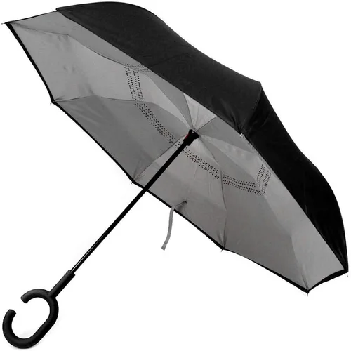 Vista 7 de Paraguas invertido a prueba de viento para hombres y mujeres, apertura y cierre automáticos, gris), AD-001