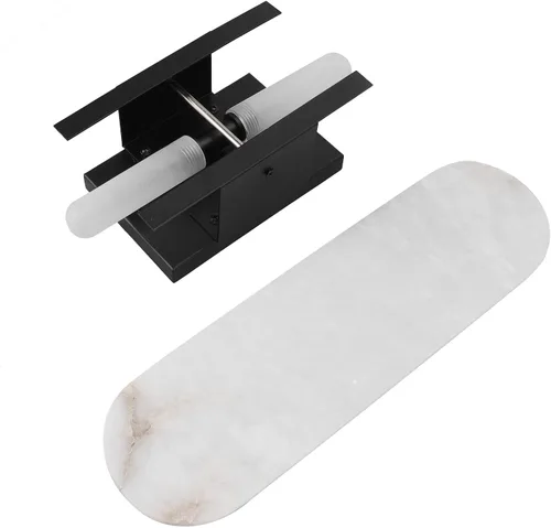 Vista 7 de Lámpara de pared LED de fuente de luz, lámparas de pared con pilas, luz de pared LED de mármol esmerilado de carga extraíble con base G4 para sala