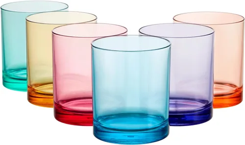 Vista 12 de Vasos de plástico reutilizables US Acrylic Classic (juego de 6) de 24 onzas, tazas de té helado de colores surtidos Vasos sin BPA, fabricados