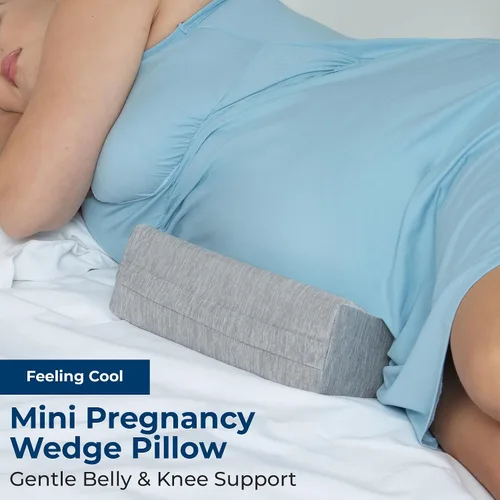 Vista 2 de 5 STARS UNITED Almohada de rodilla pequeña para personas que duermen de lado, soporte de espuma firme de cuña para vientre, espalda y rodillas