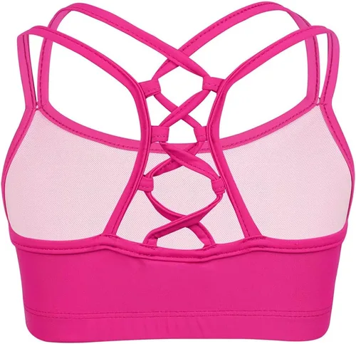 Vista 2 de RUNQHUI Brasier deportivo de entrenamiento sólido para niñas, sin mangas, elástico, para ballet, baile, entrenamiento, gimnasia, ropa deportiva