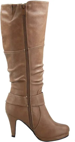 Vista 2 de FZ-Win-45 Botas altas de tacón alto con plataforma y cremallera para mujer