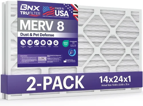 Vista 48 de BNX TruFilter - Filtro de aire MERV 8 de 10 x 10 x 1 pulgadas (paquete de 6) – Fabricado en Estados Unidos – Defensa contra polvo y mascotas