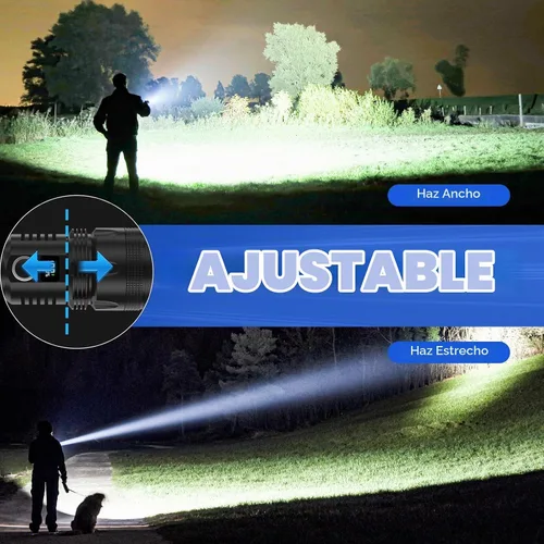 Vista 4 de Cinlinso Linternas LED recargables de alto lúmenes, luz de flash súper brillante, 3 modos IPX7 impermeables, linternas de alta potencia