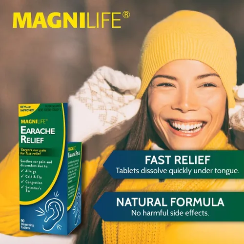 Vista 5 de MagniLife Alivio del dolor de oído, alivio natural de acción rápida para nadadores de oído, dolor y molestias de alergias, resfriado y gripe, 90