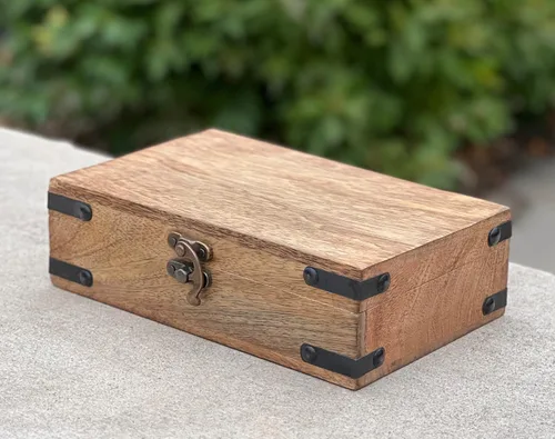 Vista 3 de KayJayStyles - Caja de almacenamiento de madera para la joyería, tallada a mano