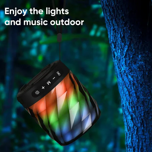 Vista 6 de LFS Altavoces Bluetooth - Altavoces inalámbricos portátiles de sonido premium de 20 W con TWS Bluetooth 5.0, luces LED, impermeables, tiempo