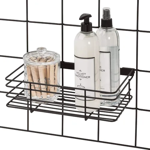 Vista 16 de InterDesign Jayce Sistema de pared metálica, panel de organización modular de rejilla para el almacenamiento adicional en la cocina