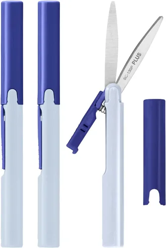 Vista 11 de Plus Tijeras Compactas Estilo Bolígrafo Twiggy con Tapa, Blanco