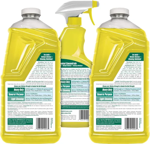 Vista 8 de Simple Green AllPurpose Cleaner - Limpiador multiusos, espray y recarga, verde, juego de 3 piezas, limón, 1 unidad
