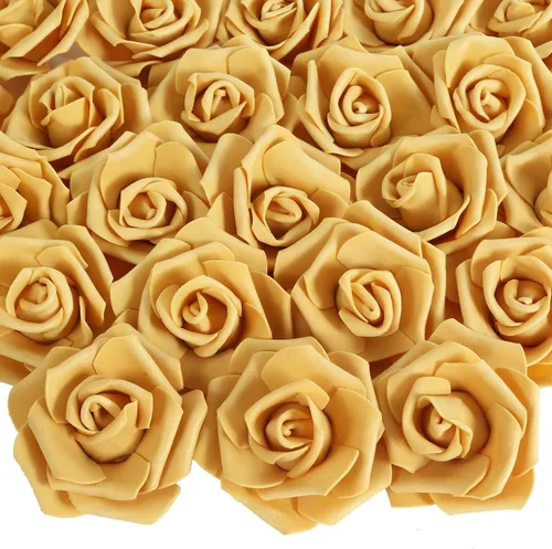 Vista 33 de 100 PCS Rosas de Espuma Azul Bebé Flores Artificiales Flores de Espuma Azul a Granel Sin Tallo Rosas Falsas para Bricolaje Centros de Mesa de Boda