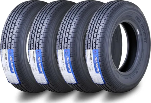 Vista 10 de Free Country Grand Ride Juego de 4 neumáticos para remolque ST175/80R13 de 6 capas, de rango de carga C, con banda de acero y protector contra roces