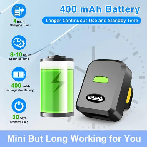Vista 7 de Escáner de código de barras Bluetooth 2D, mini escáner de código de barras portátil inalámbrico 3 en 1 Bluetooth y USB con cable y 2.4G inalámbrico