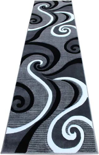 Vista 19 de Masada Sophia Collection Tapete de Bienvenida Tallado a Mano Moderno Contemporáneo Turquesa Blanco Gris Negro, Tapete de Puerta, Alfombra de Baño