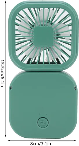 Vista 6 de Ventilador de escritorio pequeño 3 velocidades plegable Velocidad del viento Rotación de 270 grados Ventilador plegable portátil de viento fuerte