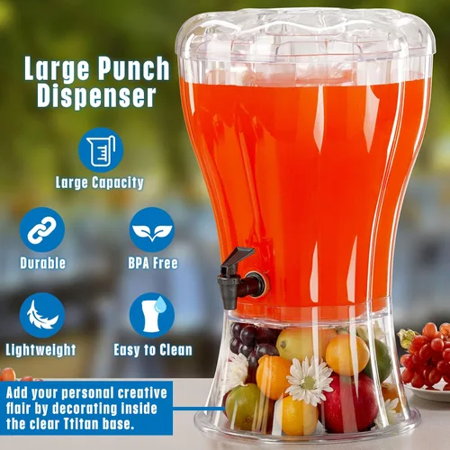 Vista 5 de Irrompible 3.5 galones dispensador de bebidas con extraíbles hielos Buddeez, Transparente