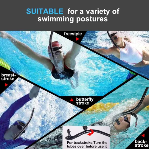 Vista 7 de Esnórquel de natación para natación de brazadas, equipo de esnórquel para nadadores adultos para entrenamiento de esnórquel en piscina y aguas