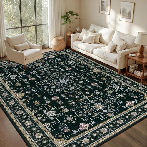 Vista 13 de Alfombras de área de 2x3 para sala de estar: alfombra vintage Beige