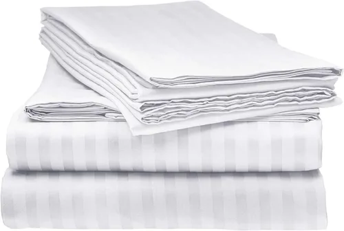 Vista 17 de Juego de sábanas de algodón 100 % 6 piezas de 400 hilos de lujo juego de sábanas para cama (color)