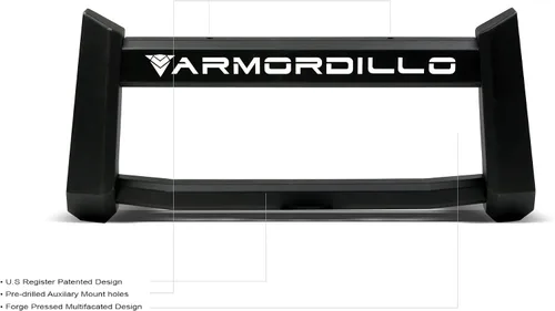 Vista 4 de Armordillo BR1 Bull Bar compatible con Chevy Silverado 2500 HD/3500 HD 2020-2023 8722381 Negro mate Protector de parachoques de acero BR1 Bull