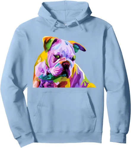 Vista 5 de Sudadera con capucha de bulldog británico inglés para dueños de perros, Negro, S